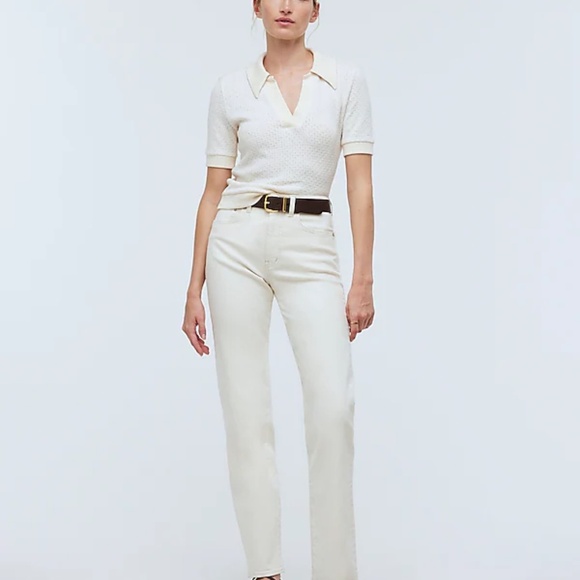 Madewell | Collared Pointelle Sweater Tee - Picture 6 of 9